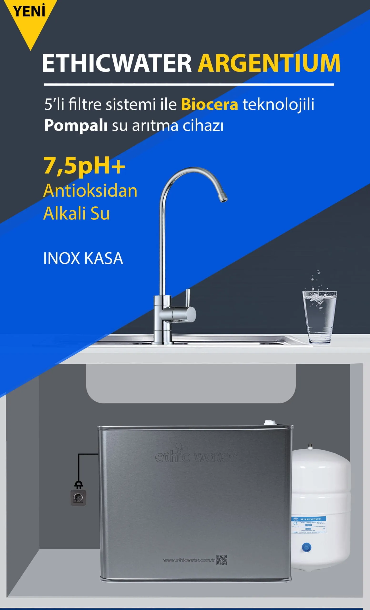 Ethicwater Argentium Su Arıtma Cihazı Mutfak Montaj görüntüsü