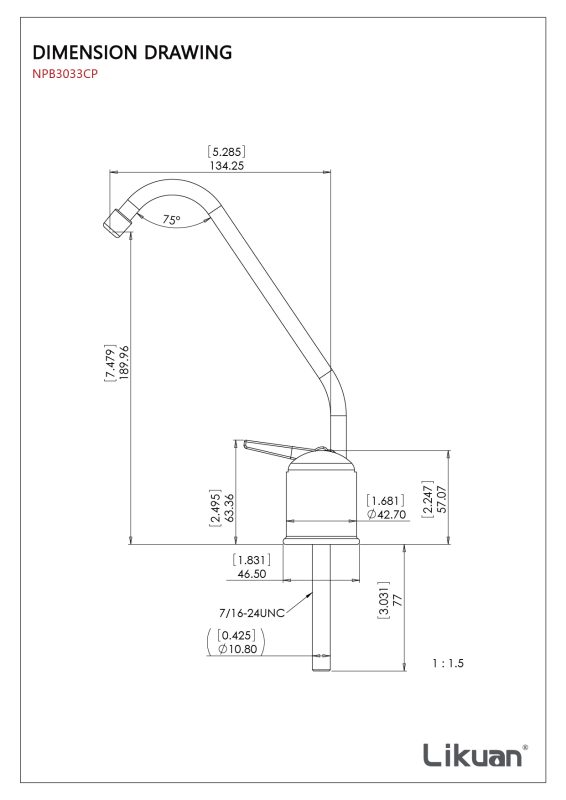 Likuan NPB3033CP-DD Modeli Su Arıtma Musluğu