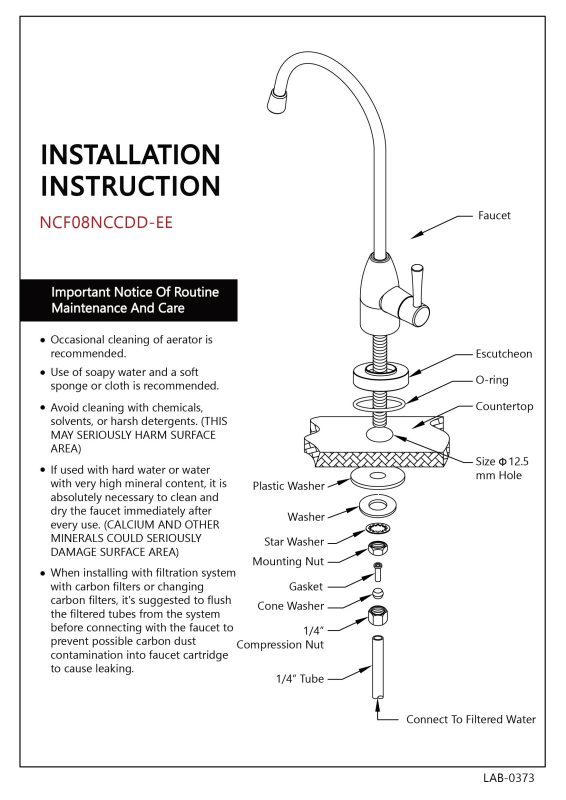 Likuan NCF08N3CP-II Modeli Su Arıtma Musluğu