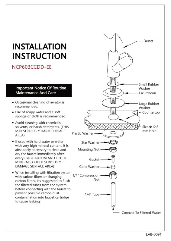 Likuan NCP6033CP-II Modeli Su Arıtma Musluğu