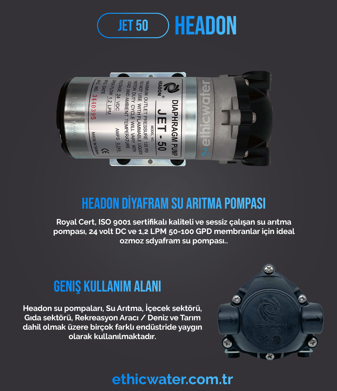 Headon Jet 50 Diyafram Su Pompası Flyers