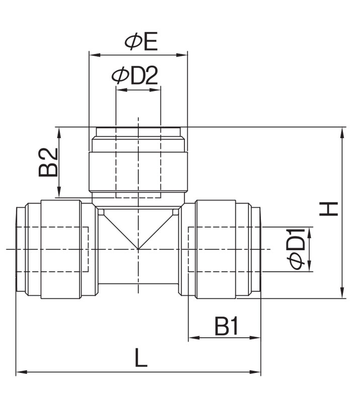 CDC Fluidfit HUT 1/4 T Fittings Ölçüleri