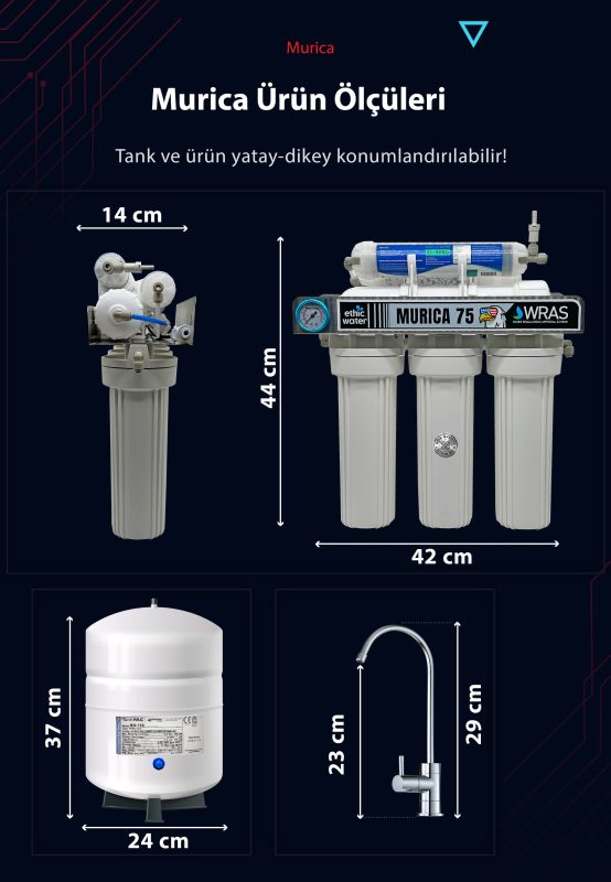 Murica 75 Su Arıtma Cihazı Ölçüleri
