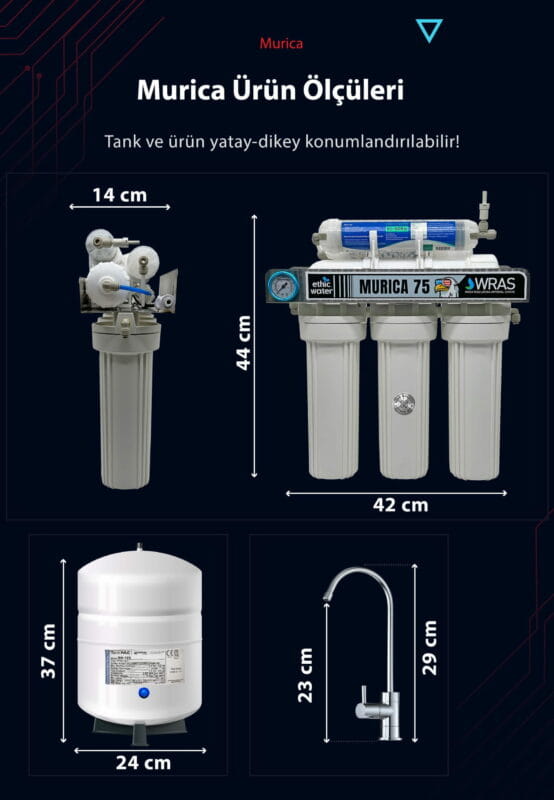 Murica 75 Su Arıtma Cihazı Ölçüleri