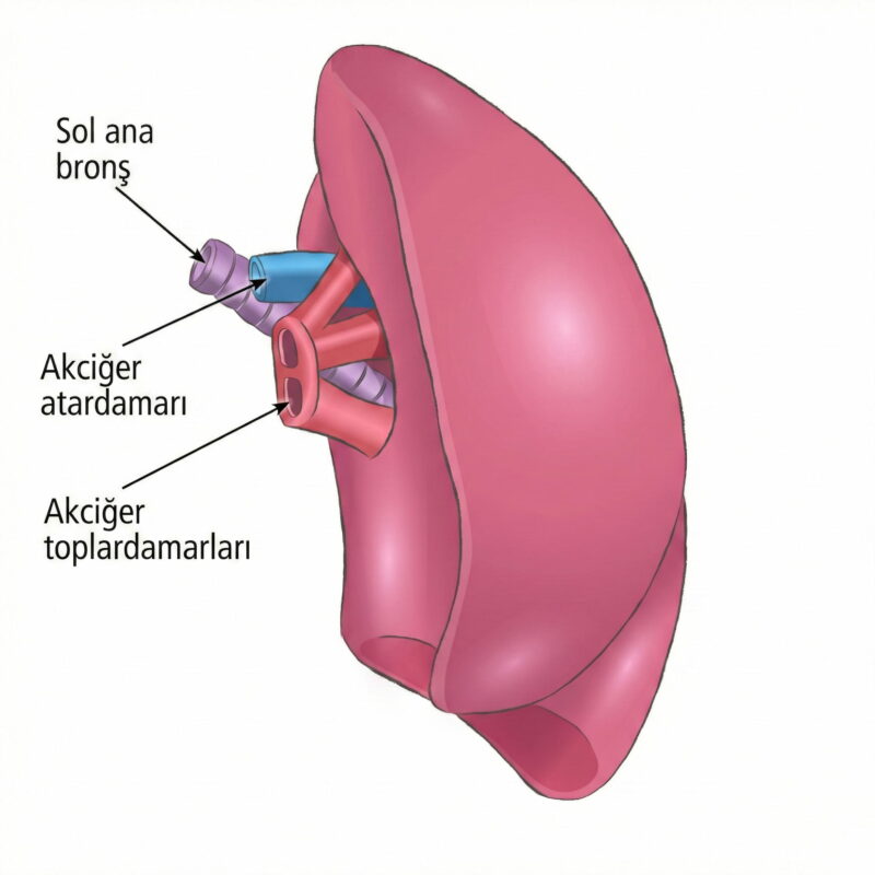 Bir akciğerin yakın çekimi
